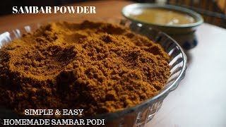 SAMBAR POWDER RECIPE  SIMPLE AND EASY HOMEMADE SAMBAR POWDER  KERALA STYLE [upl. by Vlada]