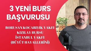 3 YENÄ° BURS BAÅVURUSU BURS VEREN KURUMLAR KIZILAY BORUSAN BURSU Ä°STANBUL VAKFI BURSU [upl. by Einwat110]