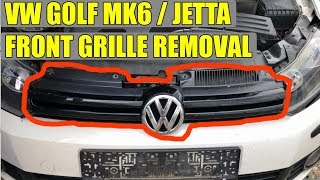 TUTORIAL VW Golf Mk6  Jetta front grille removal  replacement in 2 steps [upl. by Jabez45]