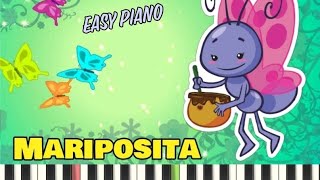 MARIPOSITA  Tutorial Piano Fácil  Easy Piano piano mariposita aprendeaturitmo easypiano music [upl. by Mcleroy686]