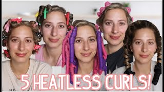 TESTING 5 HEATLESS CURLS METHODS SO YOU DONT HAVE TO  Short Medium and Long Hair [upl. by Lebbie14]