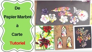 Créations de cartes avec du Papier Marbré  Tutoriel Facile [upl. by Ahsiemac]