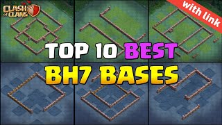 New Top 10 BH7 Trophy Bases Link 2023  Best Builder Hall 7 Trophy Bases Copy Link 2023 [upl. by Idnahr]