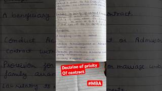 Doctrine of privity of contract exceptions motivation study neet mba hr student mgc easynote [upl. by Elfreda775]