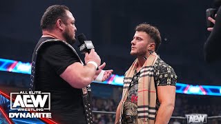 What did AEW World Champion MJF have to say to ROH TV Champ Samoa Joe  9623 AEW Dynamite [upl. by Ahsirpac290]