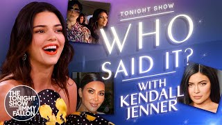 Kendall Jenner Tests Her Kardashian Quote Knowledge  The Tonight Show Starring Jimmy Fallon [upl. by Hackathorn]