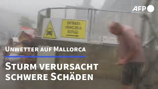 Schwere Unwetter fegen über Mallorca  AFP [upl. by Kacerek]