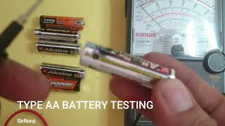 Testing Batteries With an Analog Multimeter  TYPE AA BATTERY TESTING [upl. by Wrightson892]