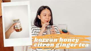 how to make korean honey citron ginger tea review  benefits [upl. by Nonnelg36]