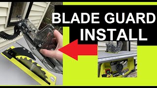 RYOBI TABLE SAW BLADE GUARD INSTALL  RYOBI RTS 12 TABLE SAW HOW TO INSTALL TABLE SAW BLADE GUARD [upl. by Caniff]