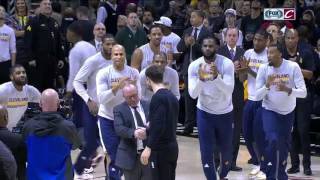 Cleveland Cavaliers mob former teammate Matthew Dellavedova during championship ring ceremony [upl. by Gilburt]