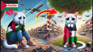 Palestinian so Sad Kitten cat kitten viral gaza palestine israel america canada [upl. by Clemente]