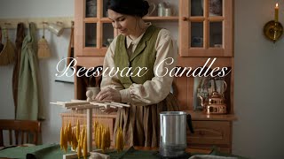 How To Make HandDipped Beeswax Candles 🕯 Slow living  Farmcore [upl. by Uhsoj992]