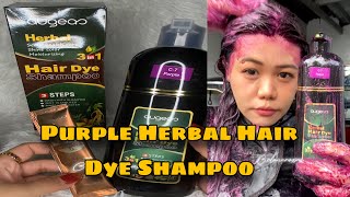 PURPLE COLOR AUGEAS HERBAL HAIR DYE SHAMPOO [upl. by Trabue]