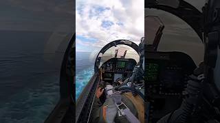 Cockpit view of an F18 landing on an Aircraft Carrier f18 cockpit aircraftcarrier [upl. by Kessiah]