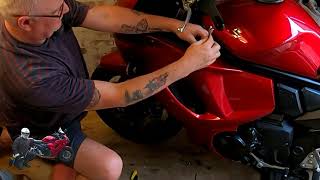 HOW TO REMOVE A SUZUKI GSX 1250 MOTORCYCLE FAIRING fairing motorcycles motorbikes [upl. by Shannah131]