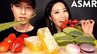 MOST POPULAR FOOD FOR ASMR with STEPHANIE SOO Honeycomb Aloe Vera Tanghulu Macarons [upl. by Krm]