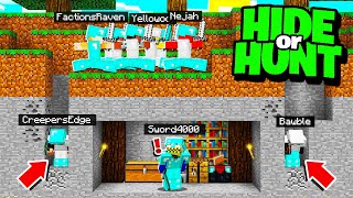 SECRET Minecraft Base vs 20 Minecraft HUNTERS Hide Or Hunt [upl. by Elli]