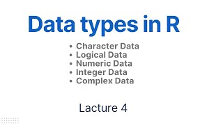 Data types in R programing R learning Character data Logical data integer data complex data [upl. by Melise893]