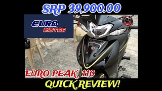 NEW EURO PEAK 110ccQUICK REVIEWJMotors Tv [upl. by Aksehcnarf]