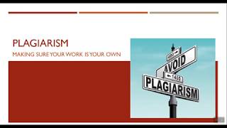 Avoiding Plagiarism [upl. by Ferd]