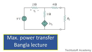 Max Power Transfer Theorem with dependent source [upl. by Ettegroeg41]