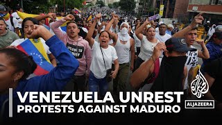 Protests break out as Maduro declared winner of disputed Venezuela election [upl. by Horsey]