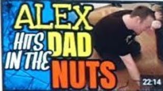 DaddyOFive  20170119  ALEX HITS DAD IN THE NUTS [upl. by Erialcyram]