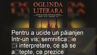 Pentru a ucide un păianjen întrun vis semnificație și interpretare ce să se aștepte ce prezice [upl. by Toscano67]