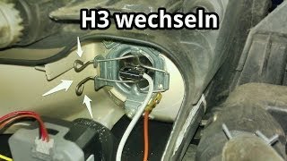 Hauptscheinwerfer H3 Lampe wechseln für Fernlicht bei VW Skoda Seat [upl. by Winfield437]