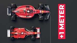 How big are 2023 F1 Cars compared to 2004  3D Comparison [upl. by Adniroc54]