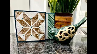 Mystery Quilt Block Thursday Lemoyne Star BookBinding ZFold Card [upl. by Yeliah]