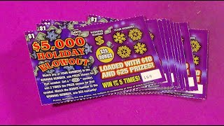 SOOD 1435 TEN 1 5K HOLIDAY BLOWOUT FL Lottery Scratch Tickets [upl. by Nwahsel]