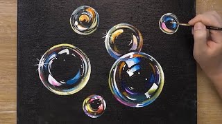 How to Paint Bubbles  OHP Painting Technique  Easy Acrylic Painting [upl. by Yslehc226]