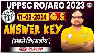 UPPSC ROARO 2023  RO ARO 11 Feb Exam Analysis RO ARO Exam Answer Key By RWA [upl. by Lepley]