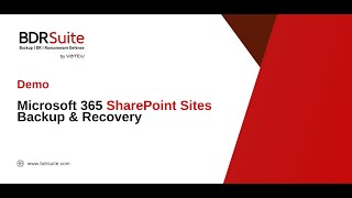 How to Backup and Restore Microsoft 365 SharePoint Sites  BDRSuite Demo [upl. by Katalin442]