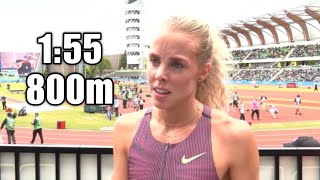 Keely Hodgkinson Prefontaine Classic 800m Interview 2024 [upl. by Edythe924]