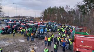 Ogólnopolski protest rolników 24012024  Banie  Pyrzyce  Zachodniopomorskie [upl. by Immaj862]