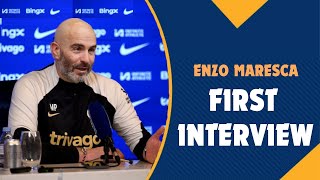 Enzo Maresca FIRST INTERVIEW As Chelsea Head Coach [upl. by Mariya]