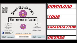 DOWNLOAD GRADUATION DEGREE OF DELHI UNIVERSITY [upl. by Nilyac]