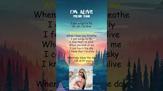 Céline Dion  Im Alive Lyrics shorts [upl. by Eimmot]