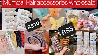 Mumbai Biggest Hair Accessories Wholesale Market with prices Korean Hair accessories market [upl. by Nahgem]