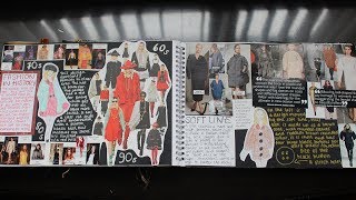 Fashion Design Trend Research Sketchbook Flick Through A LEVEL A GRADE [upl. by Bleier]