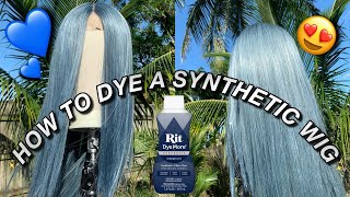 HOW TO DYE 45 SYNTHETIC WIG  KDiani [upl. by Sparky]