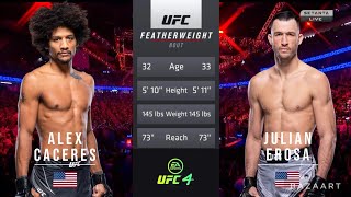 ALEX CACERES VS JULIAN EROSA FULL FIGHT UFC VEGAS 66 [upl. by Autumn]