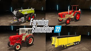 NEW MODS PREVIEW  17 Mods  OLDTIMER TRACTOR  SLURRY TANKERS  NEW MOD MAP  Farming Simulator 22 [upl. by Bartosch298]