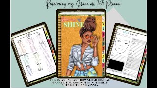 BLACK GIRL DIGITAL PLANNER RECLAIMING MY SHINE 365 PLANNER VERTICAL ONE PAGE STYLE PLANNER [upl. by Ayaj8]