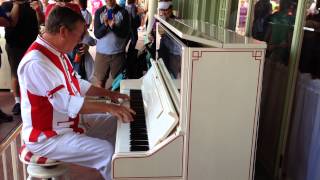 Caseys Corner Pianist Plays quotits a small worldquot [upl. by Monto547]