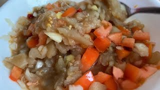 Ensaladang talong recipe  pinoyFood  Maricel Catabay [upl. by Enoek]