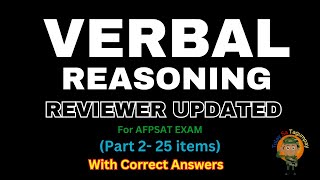 FREE AFPSAT Reviewer UPDATED VERBAL REASONINGPart 2 w Answers [upl. by Worra]